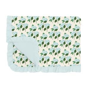 NEW KICKEE ruffle toddler blanket in hydrangea bouquet
